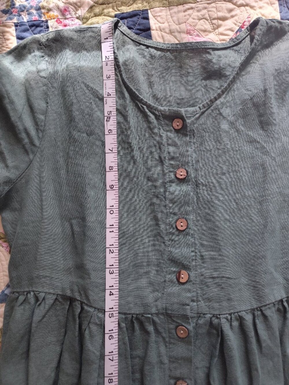 Linenia Forest Green Dress - Picture 4 of 7
